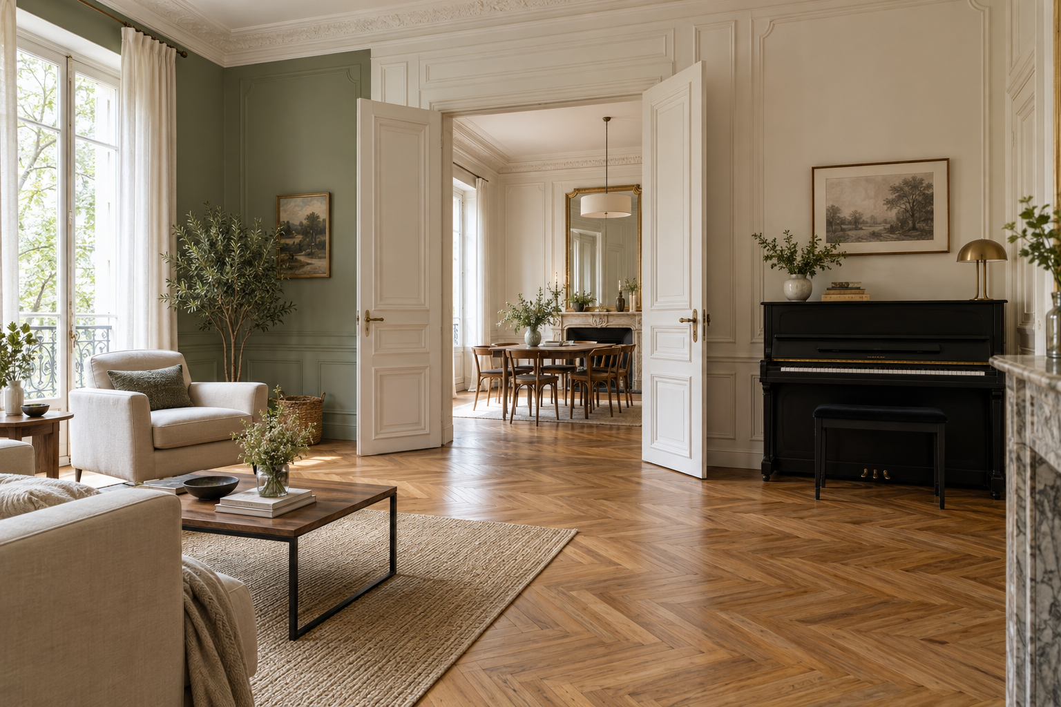 Illustration d’un parquet dans un intérieur de caractère